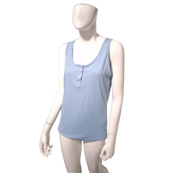 ICHI Quiet Luxury Ribbed Snap Women's size Large Old Money Sleeveless Casual Top - Picture 6 of 13